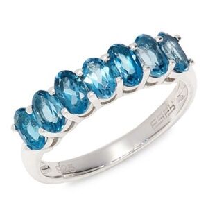 EFFY Women's Sterling Silver & Blue Topaz Ring 7 NWT
